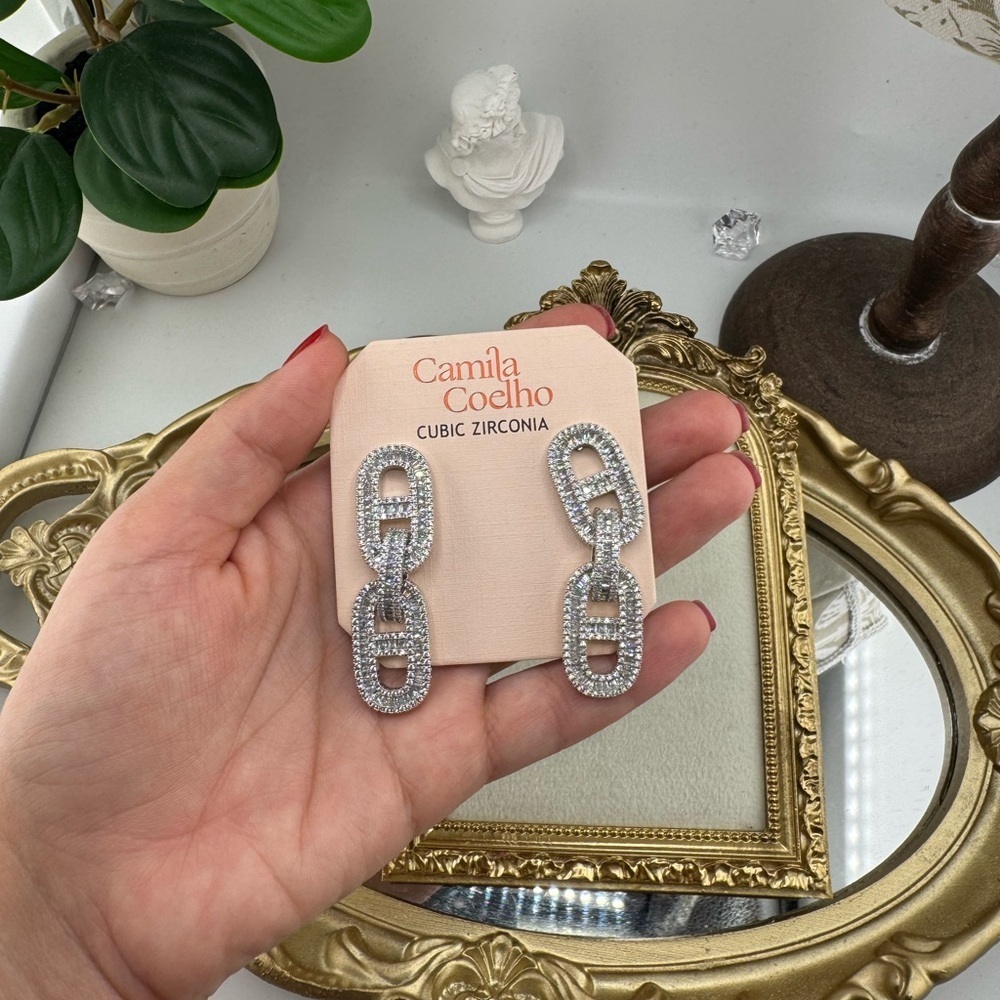 Camila Coelho Cubic Zirconia Chain-Link Earrings